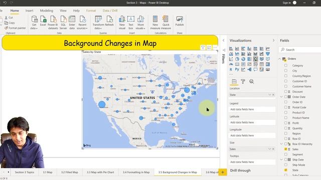 3.5 Change Background of Maps in Power BI | Power BI Tutorials for Beginners | By Pavan Lalwani