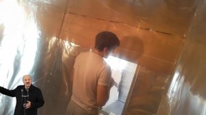 Отделка помывочной в бане Лиственницей. вагонка из лиственницы.