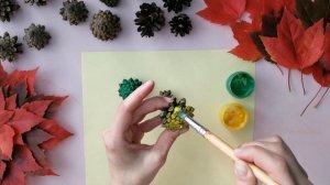 АППЛИКАЦИЯ из листьев и шишек / ПОДЕЛКА на тему ОСЕНЬ /  AUTUMN CRAFTS / DIY