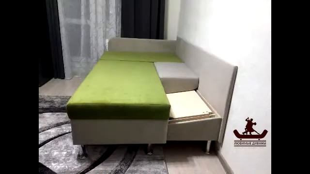 Маленький угловой диван Танго со спальным местом в интерьере узкой кухни. +7-925-390-13-95 смотреть онлайн
