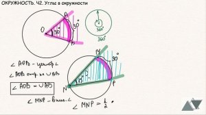 Центральный и вписанный углы в окружности. Геометрия ОГЭ/ЕГЭ