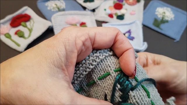 Вышивка на вязаном изделии,бабочка смотреть онлайн