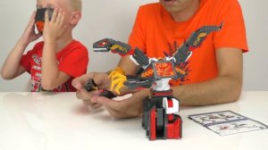 Трансформер Geo Mecha Raptor. Робот трансформируется в Динозавра и Кибер Шар