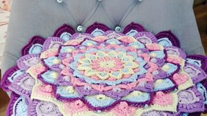 20. Вязание. Крючок. Салфетка Астерия 20 ряд. Схемы вязания.mp4