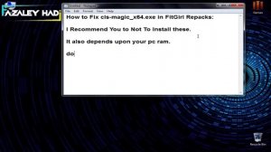 How to Fix CLS_magic_x86/x64 exe error of FitGirl Game Repack | Fazaley Hadi |