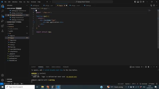Django React App Tutorial #2: Setting up the React JS Frontend