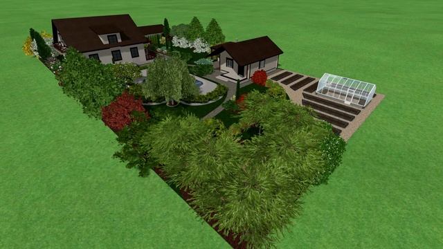 Проект ландшафтного дизайна участка 19 соток вытянутой формы, Крым смотреть онлайн