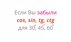 Математика: Если забыли значения тригонометрических функций для основных углов