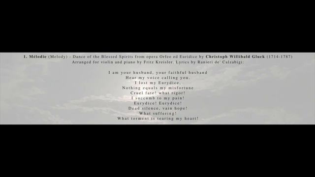 Mélodie with violin and piano by Christoph Willibald Gluck смотреть онлайн