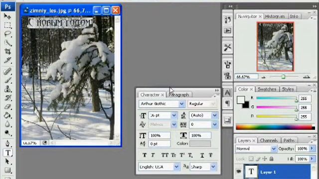 Видеоурок "Создание стильных надписей на фотографии"