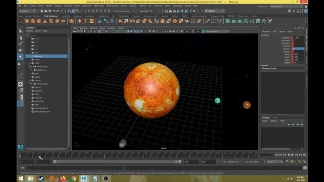 Maya Solar System Animation Part 04 Planet Rotate Animation