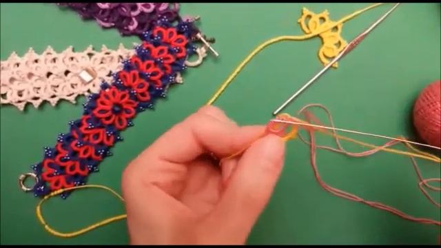 Браслет фриволите из двух цветов - Мастер класс /Frivolite Bracelet