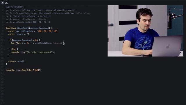 Задача с JS собеседования про банкомат / Вариант 1