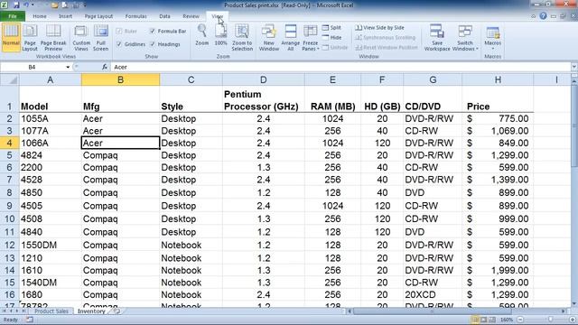 Excel 2010 - Locking Columns and Rows смотреть онлайн