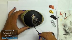 WOLF Rock Painting | How to paint with Acrylics Step by Step