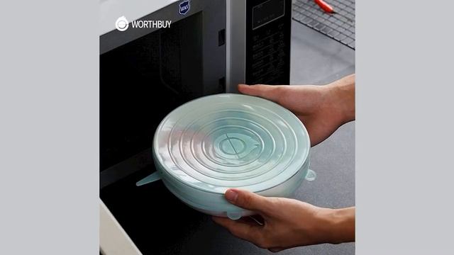 WORTHBUY 6 Pcs/Set Пищевая силиконовая крышка-колпак универсальные силиконовые крышки для смотреть онлайн