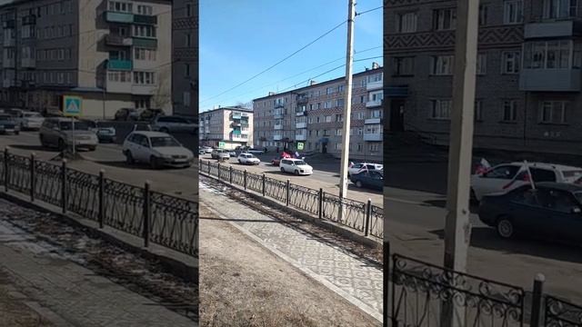 Автопробег в Чернышевске Забайкальский край в поддержку наших.