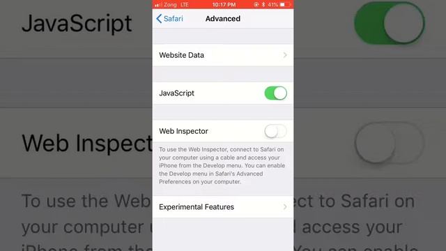 Enable JavaScript in Safari on iPhone -