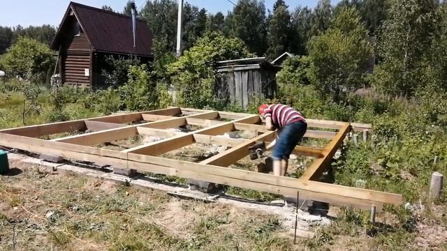 Строю каркасный дом: перекрытие 1-го этажа (обвязка, лаги ) смотреть онлайн