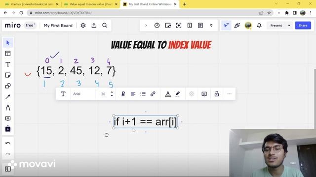 Value equal to index value in Hindi | GFG School | #C++ & #Java