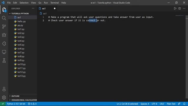 Exercise - 1 Quiz Game in Python  || Python Free tutorial || Death Code