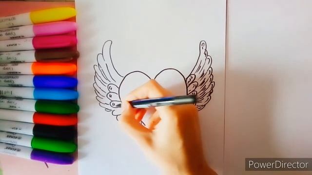 How to draw a heart/Как нарисовать сердце с крыльями... смотреть онлайн