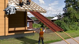 Металлочерепица. Как правильно поднимать металлочерепицу на крышу