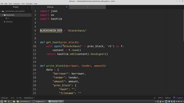Python Blockchain tutorial #2: Creating blocks & checking integrity | Python projects смотреть онлайн