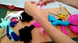 Как сделать гриву из пряжи?