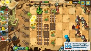 Plants vs  Zombies 2 - Wild West Day 14 [Plants Lvl 1 & No Premium]