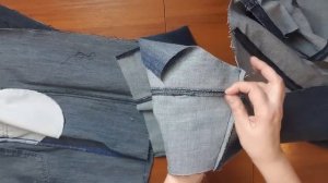 Пальто из старых джинсов.