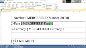 Format Number Date Currency in Ms Word With Mail Merge from Excel