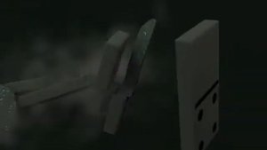 Разбивающиеся костяшки домино. A breaking domino pieces