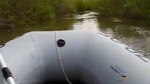 Река Ачаирка с.Пристанское Омская обл. лодка "Навигатор" 330 с мотором "Белуга" 5 л. с.