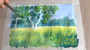 Как ЛЕГКО нарисовать пейзаж гуашью для начинающих