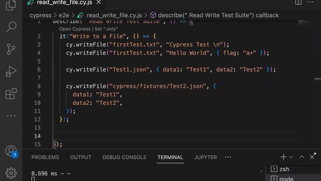 Part 10 - Read, Write to File In Cypress || How to read from file, write to an existing one