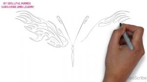 How to Draw a Butterfly tattoo / Как нарисовать татуировку бабочки