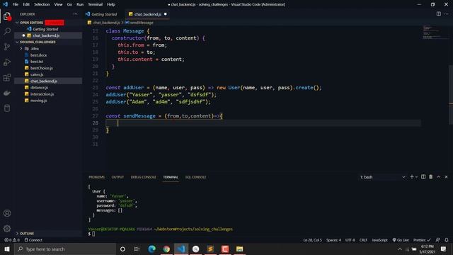 How to code the backend of chat platform #JavaScriptChallenges