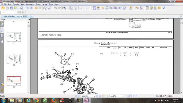 Mercedes Benz Sprinter 2007 Parts Manual смотреть онлайн