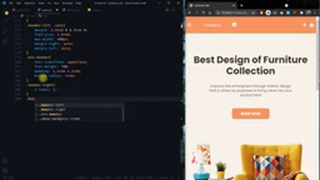 Create A Furniture Website Using HTML, CSS & JavaScript