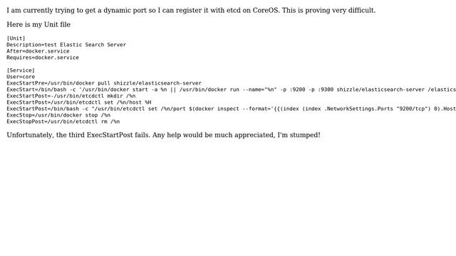 CoreOS Fleet Unit file and Docker Dynamic Port issue (2 Solutions!!) смотреть онлайн