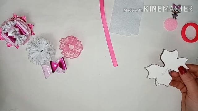 МК канзаши Бантики ЛОЛ из кожзама и фоамирана // Пушистики из фоамирана //Бантики из кожзама