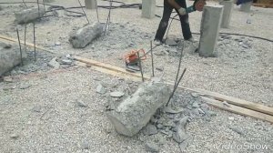 Ручная распушовка и срубка оголовков свай