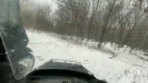 Днепр МТ 16 2WD. Зима, снег, лужи, грязь в лесу.