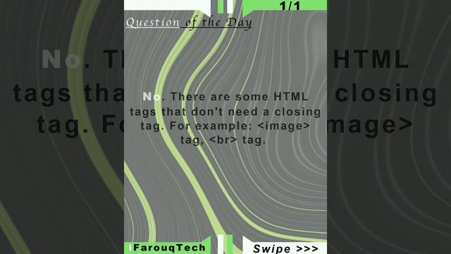 003 Do all HTML Tags have an end Tag? | Question of the day  | iFarouq Tech