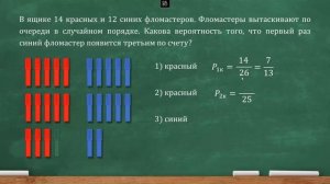 ЕГЭ ТЕОРИЯ ВЕРОЯТНОСТИ ЗАДАЧКА НА ФЛОМАСТЕРЫ В ЯЩИКЕ| ВЕРОЯТНОСТЬ ВЫТАЩИТЬ СИНИЙ ФЛОМАСТЕР