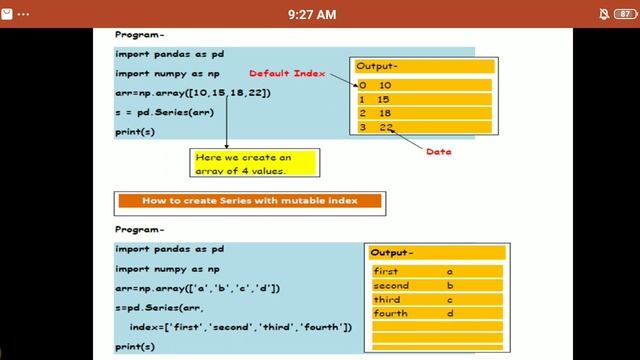 Class 12 IP Introduction to python libraries and data structure(series)