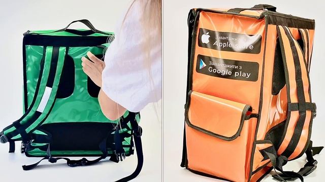 Терморюкзак для доставки еды и напитков в стиле GLOVO смотреть онлайн