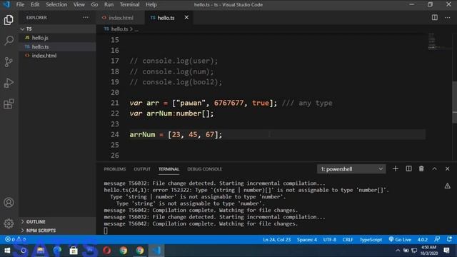 TypeScript Tutorial !! Types in typescript !! Datatypes !! TypeScript Tutorial in hindi Part #02