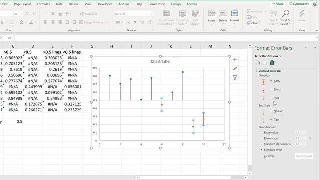 How to make an up and down arrows chart in excel
